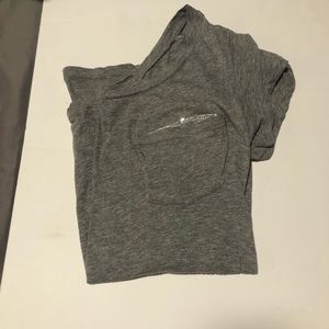 Charlotte Russe Scoopneck Glitter Pocket Tee